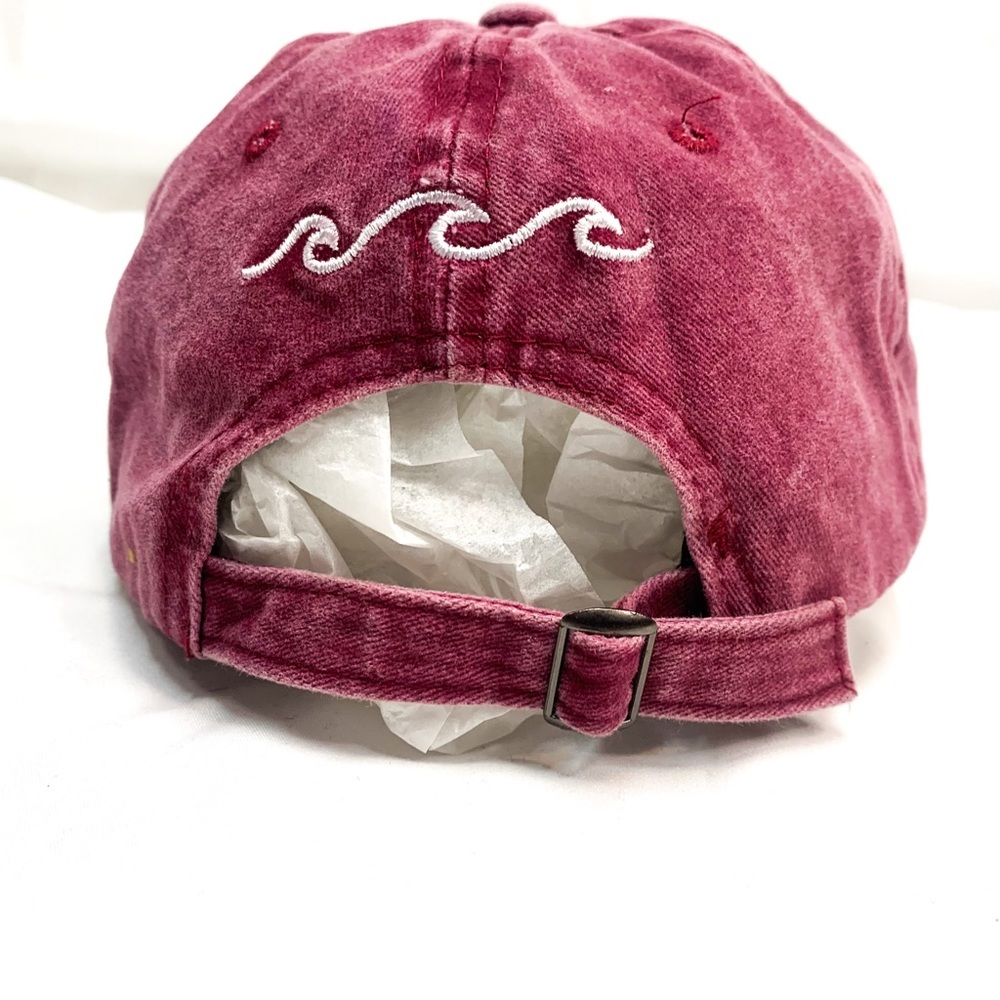 Marron Denim Retro Fadded Ocean Wave Logo Dad Hat - Picture 5 of 10